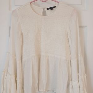White Bell Sleeved Top